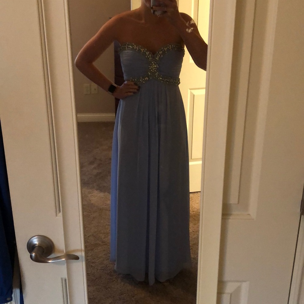 Xscape blue prom dress